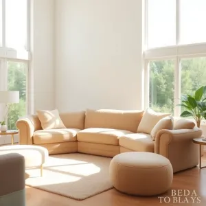 Salon z beżową kanapą