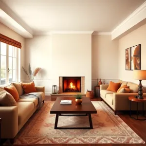 Salon z kominkiem narożnym inspiracje