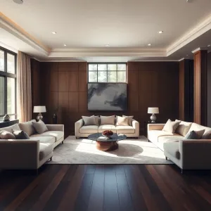 Salon z narożnikiem na środku