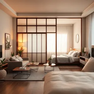 Salon z sypialnią inspiracje