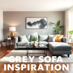 Salon z szarą kanapa inspiracje