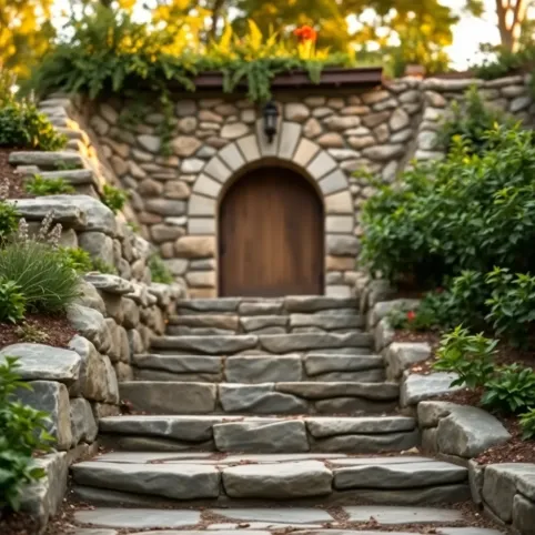 Schody do piwniczki ziemianki