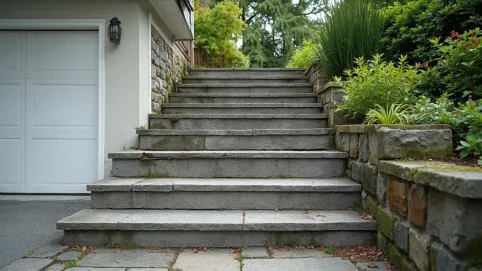 Schody z bloczków betonowych