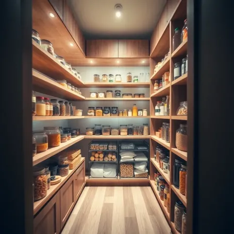 Spiżarnia narożna w kuchni