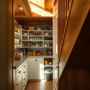 Spiżarnia pod schodami inspiracje