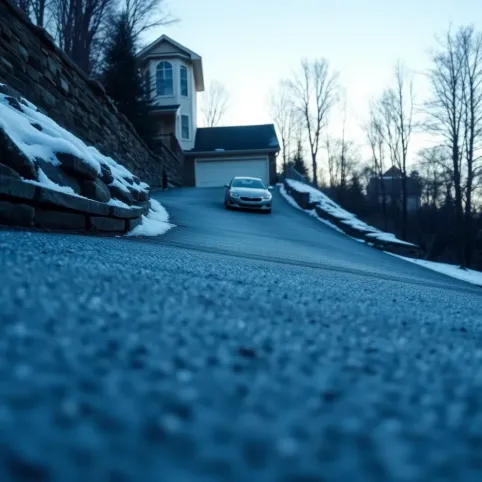 Stromy podjazd do garażu