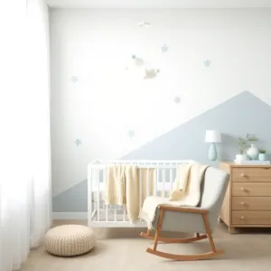 Szaro niebieski pokój dla niemowlaka