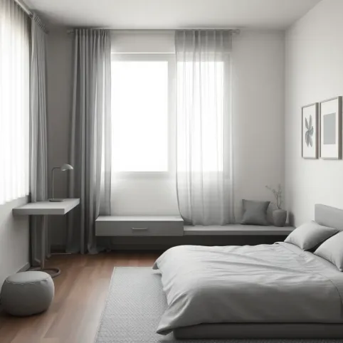 Szary pokój dla nastolatki