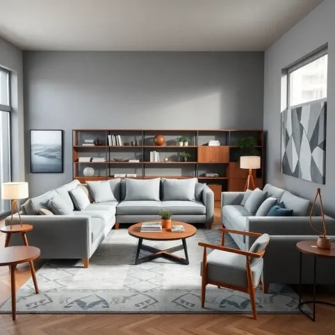 szary salon jakie meble