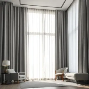 Szary salon jakie zasłony