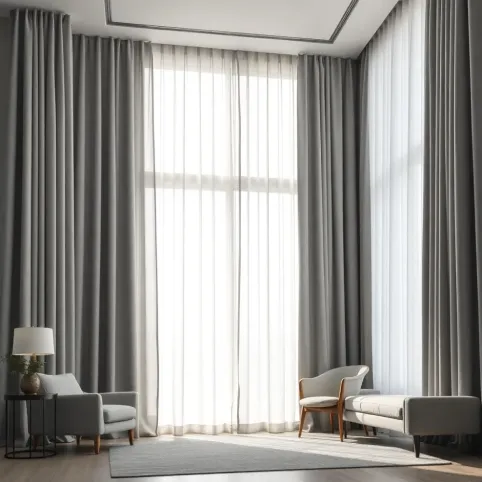 Szary salon jakie zasłony