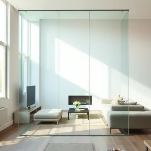 Szkło na ścianę w salonie