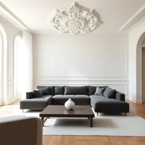 Sztukaterią w nowoczesnym salonie