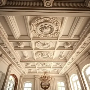 Sztukateria w salonie na suficie