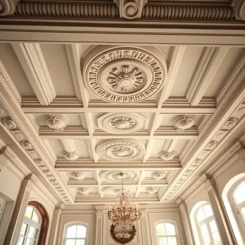 Sztukateria w salonie na suficie