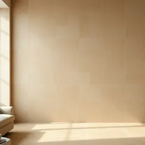 Trawertyn na ścianie w salonie