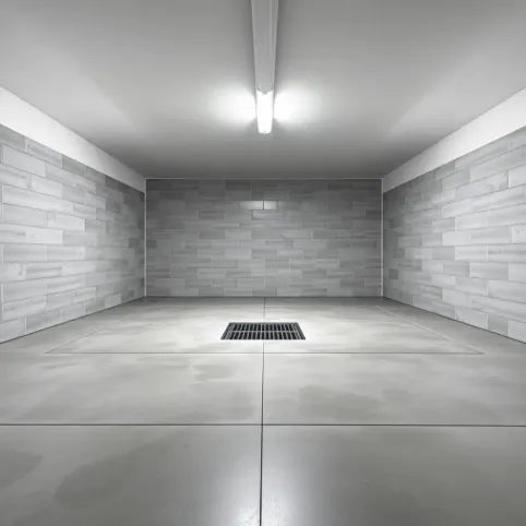 Układanie płytek w kopertę w garażu