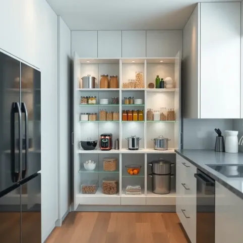 Ukrytą spiżarnią w kuchni projekt