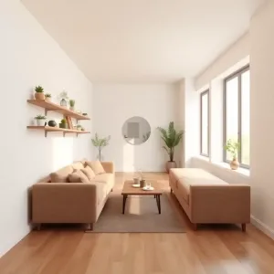 wąski salon inspiracje