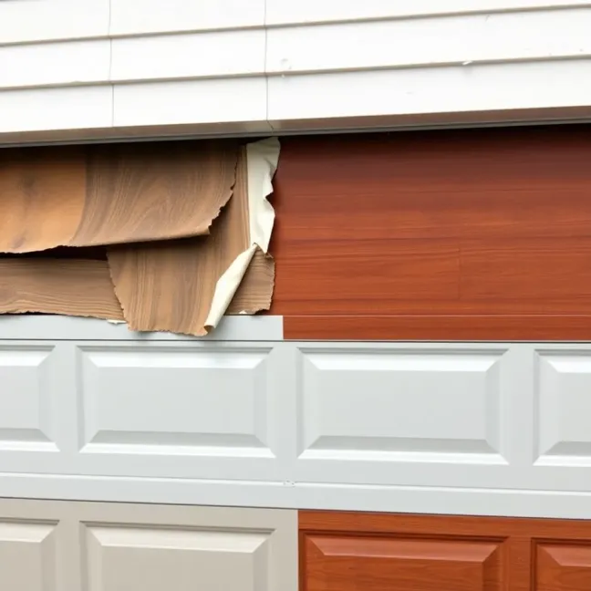 Wymiana okleiny na bramie garażowej