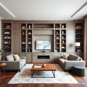 Zabudowa ściany w salonie inspiracje