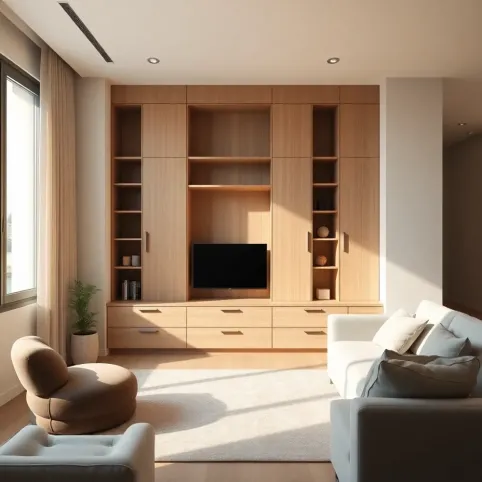 Zabudowa w salonie w bloku