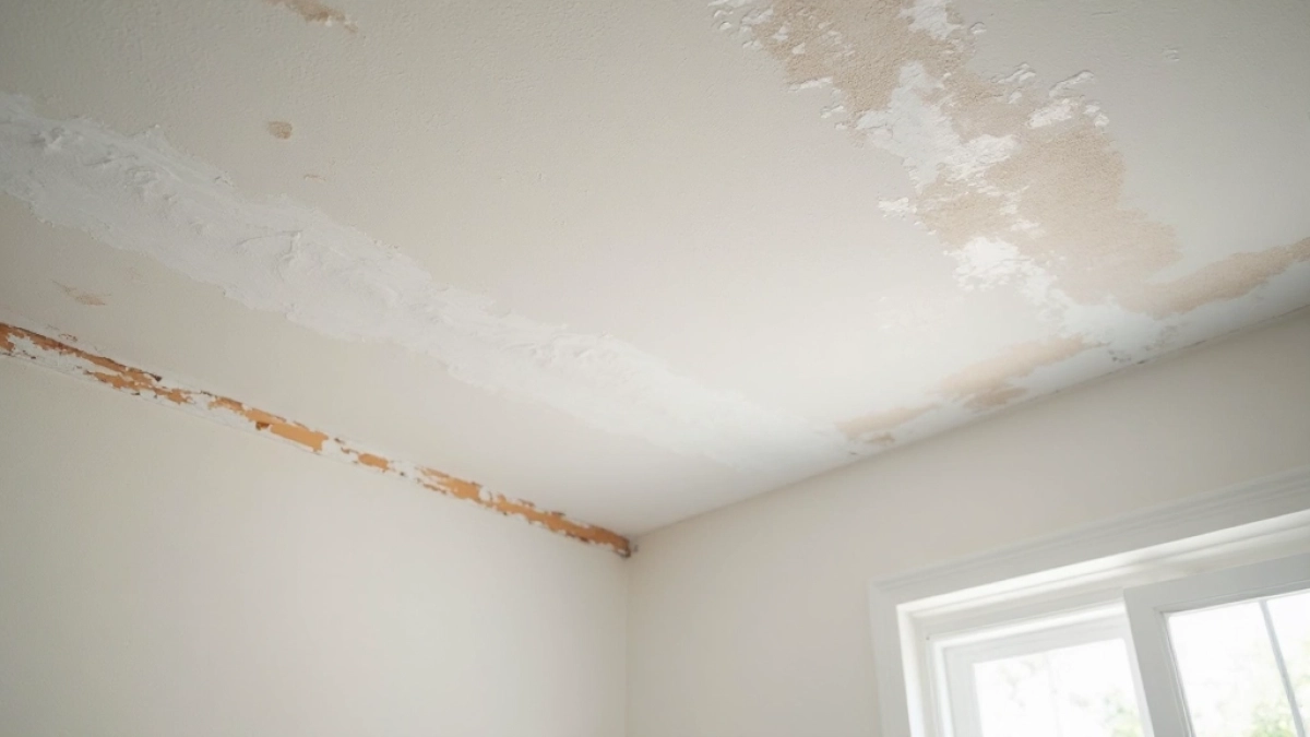 Smugi na suficie po malowaniu