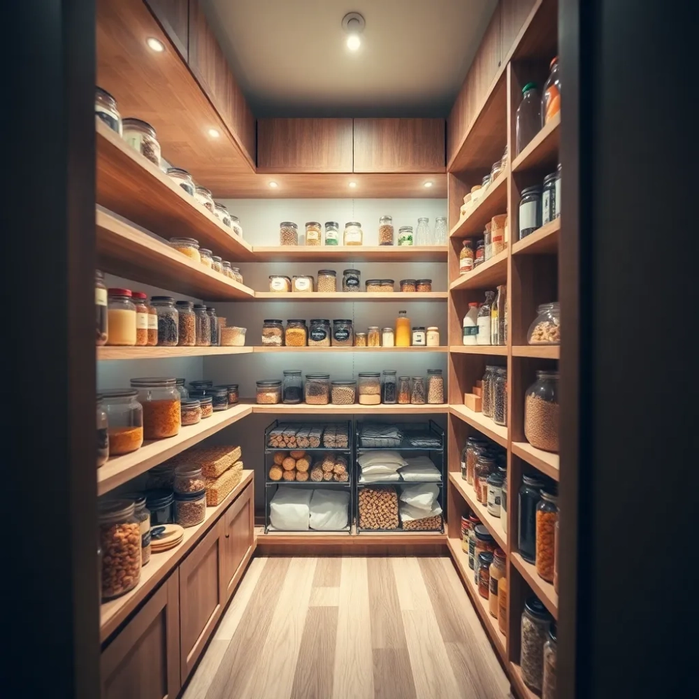 Spiżarnia narożna w kuchni