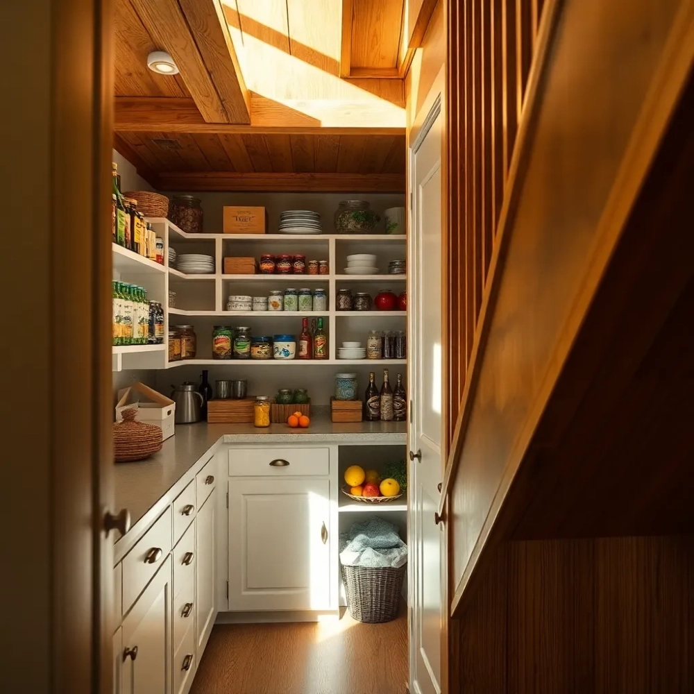 Spiżarnia pod schodami inspiracje