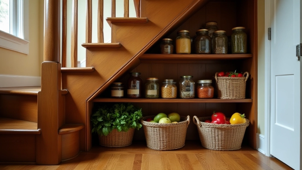 Spiżarnia pod schodami zabiegowymi