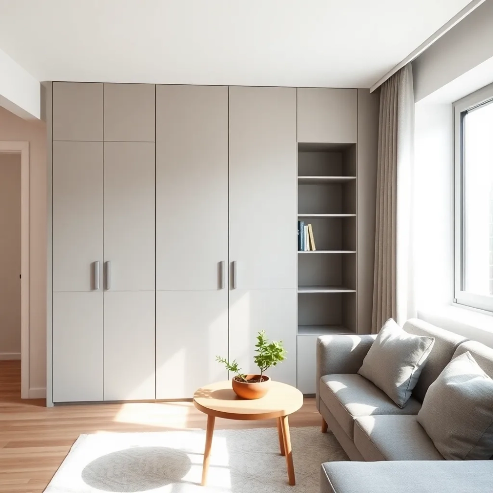 Szafa w salonie w bloku