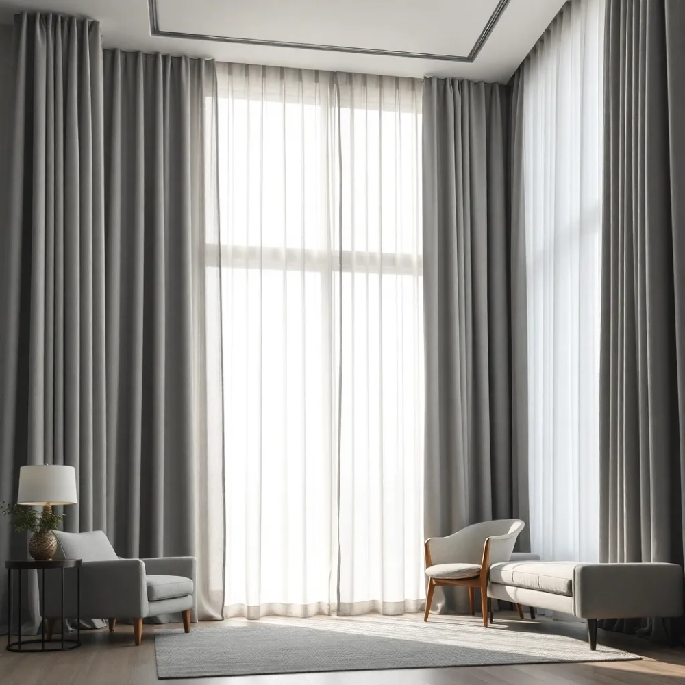 Szary salon jakie zasłony