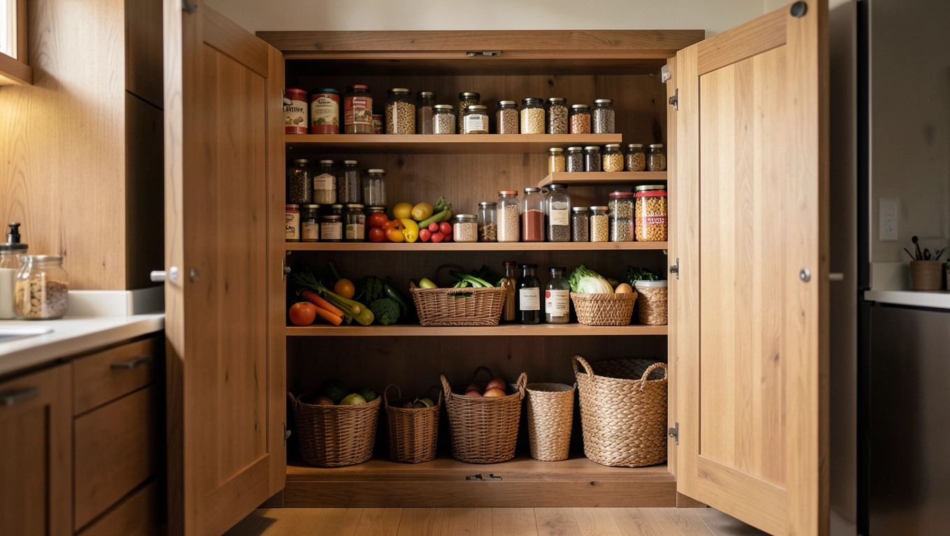 Ukryta spiżarnia za drzwiami
