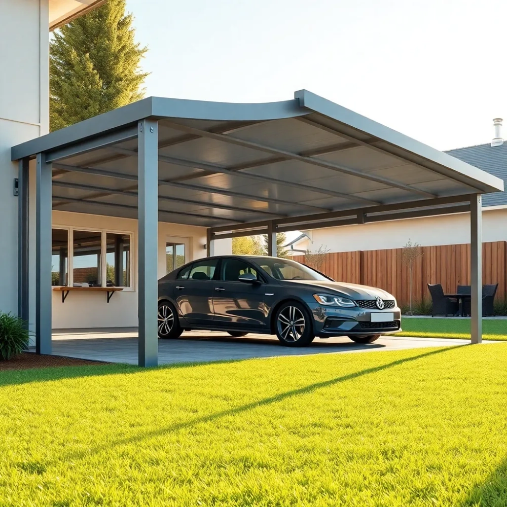 Wiata do garażu blaszanego