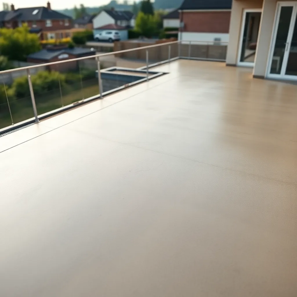 Wylewką na tarasie nad garażem