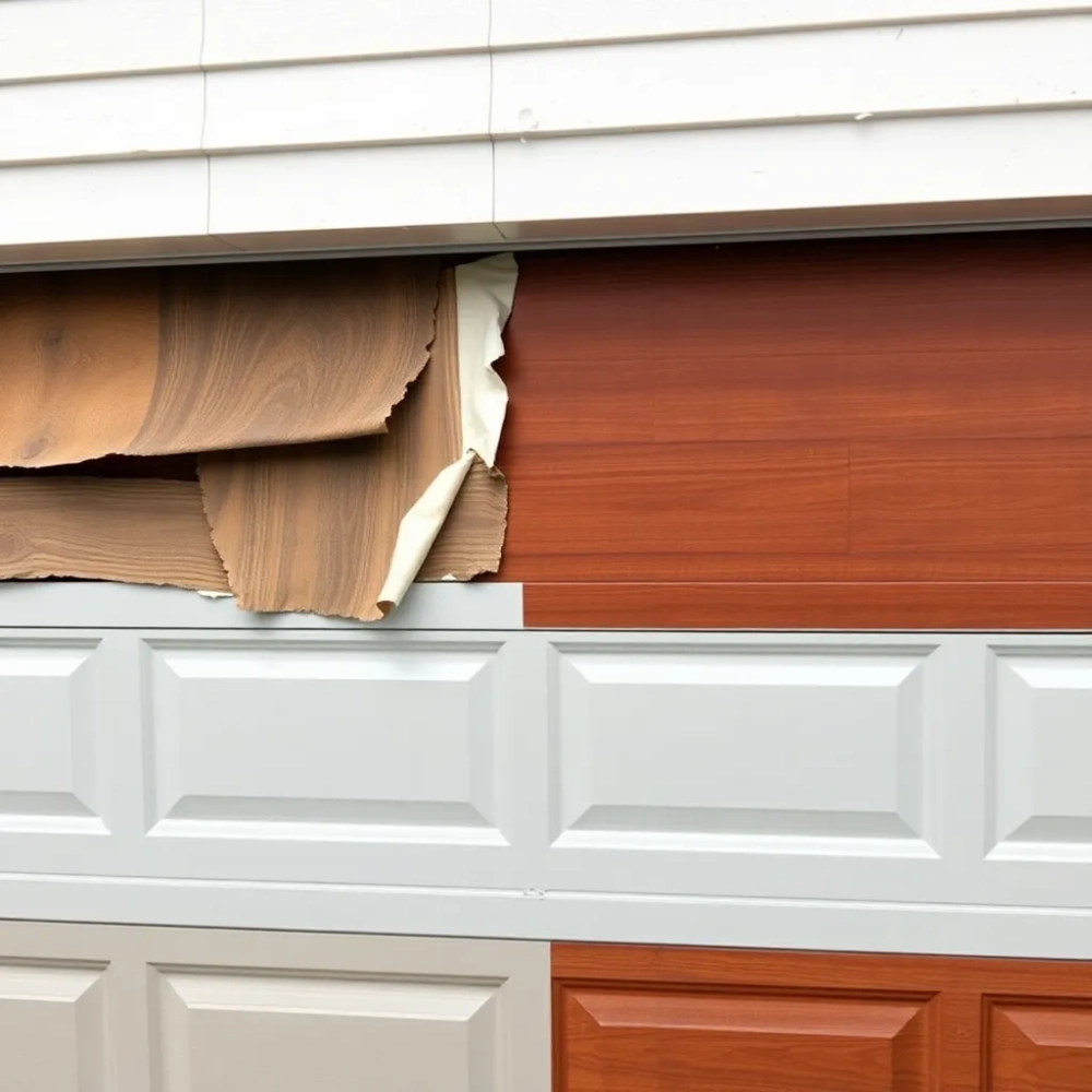 Wymiana okleiny na bramie garażowej