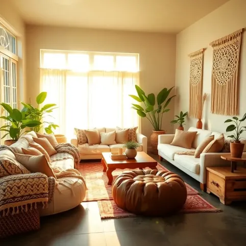 Salon w stylu boho