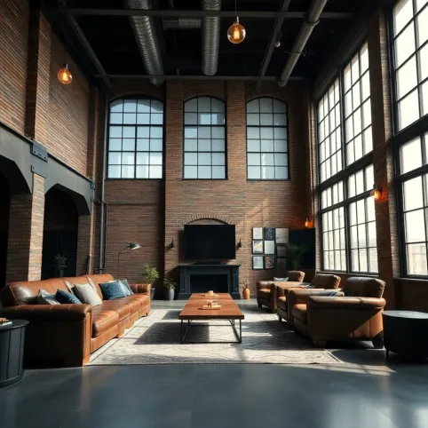 Salon w stylu loft