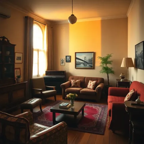 Salon w stylu retro