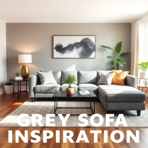 Salon z szarą kanapa inspiracje