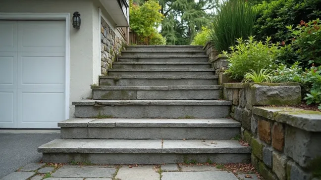Schody z bloczków betonowych