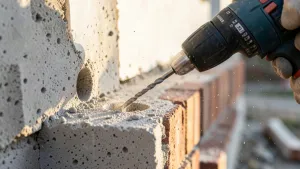 wiercenie w bloczkach betonowych